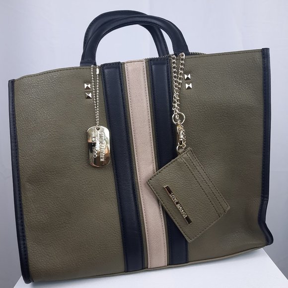 Steve Madden Tote Bag Army Green and Black - Picture 10 of 12